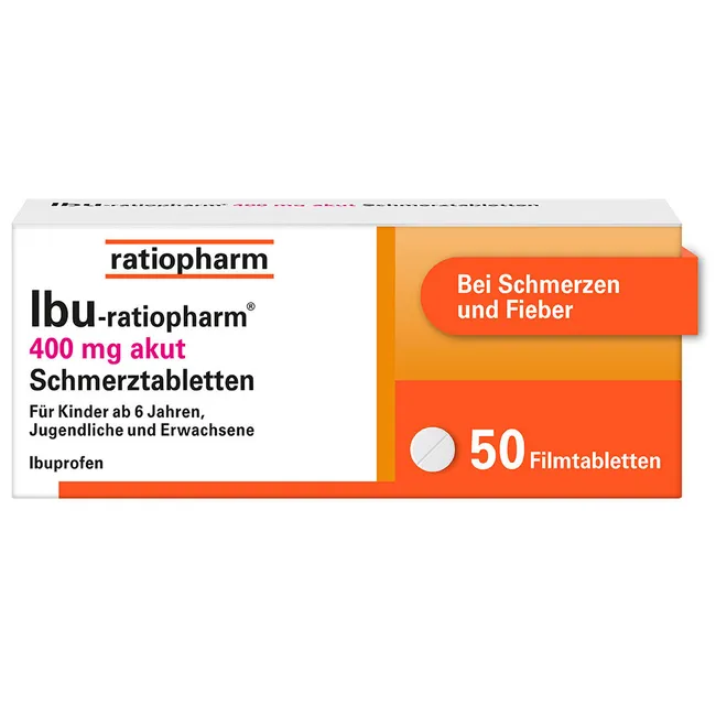 Ibu-ratiopharm® 400 mg akut pain relief tablets containing the active ingredient ibuprofen for the effective treatment of acute pain.